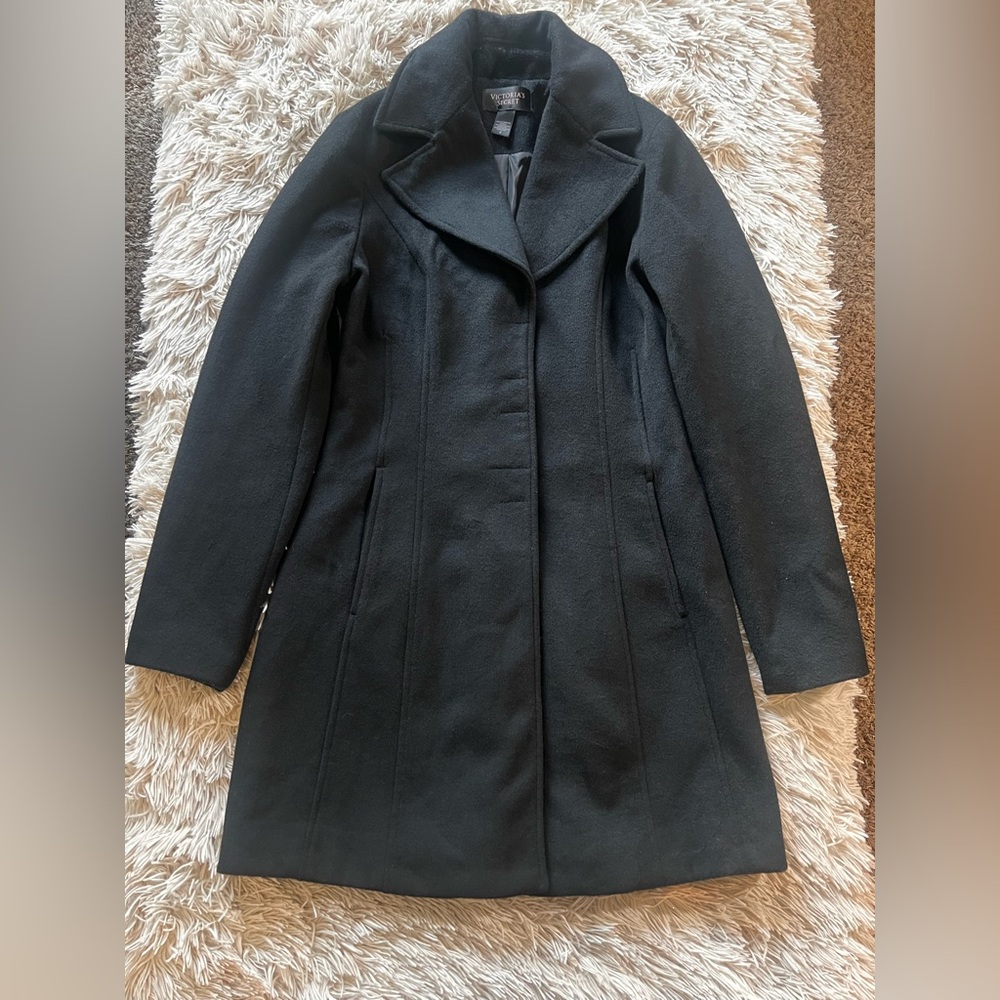 Victoria's Secret 3 Button, Wool Blend Long Coat